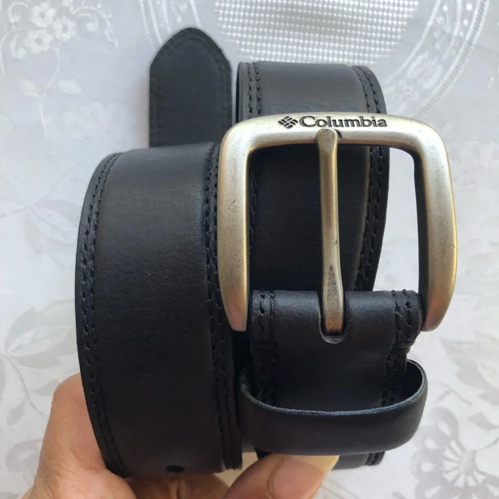 Columbia Sports Company Men's Size 34 Black Genuine Leather Golf Dress Belt